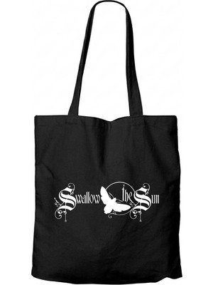 Z zepplin Swallow The Sun Logo Siyah Fermuarlı Bez Çanta Gabardin