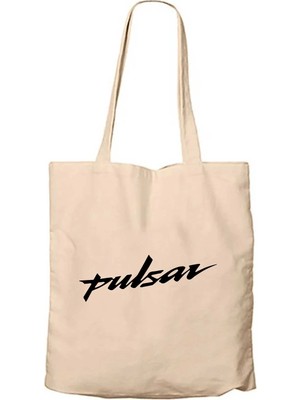 Z zepplin Pulsar Logo Black Krem Fermuarlı Bez Çanta Gabardin