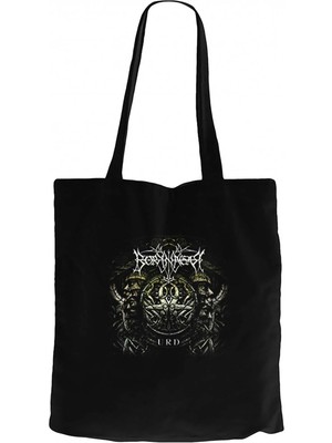 Z zepplin Borknagar Urd Siyah Fermuarlı Bez Çanta Gabardin