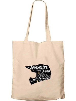 Z zepplin The Adv Entura Begins Krem Fermuarlı Bez Çanta Gabardin