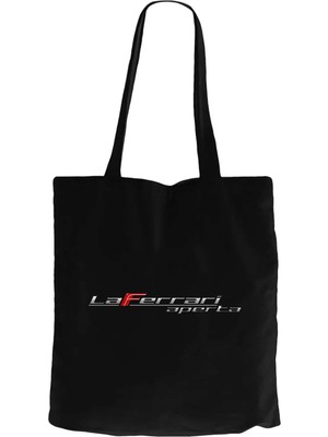 Z zepplin La Ferrari Aperta Logo Siyah Fermuarlı Bez Çanta Gabardin