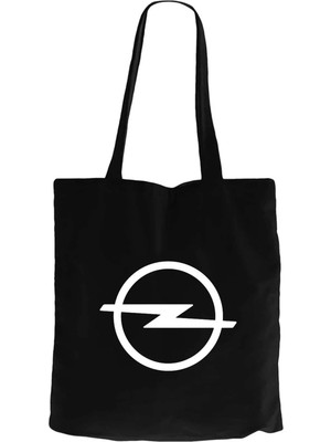 Z zepplin Opel Logo Siyah Fermuarlı Bez Çanta Gabardin