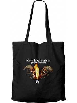 Z zepplin Black Label Society Hangover Music Siyah Fermuarlı Bez Çanta Gabardin