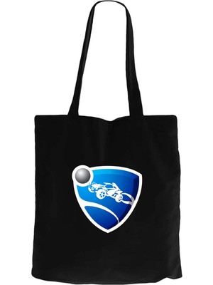 Z zepplin Rocket League Amblem Siyah Fermuarlı Bez Çanta Gabardin