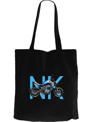 Z zepplin Cfmoto 250NK Text Siyah Fermuarlı Bez Çanta Gabardin