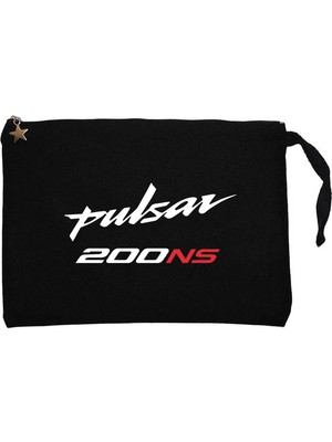 Z zepplin Pulsar NS200 Text Siyah Clutch Astarlı Cüzdan / El Çantası