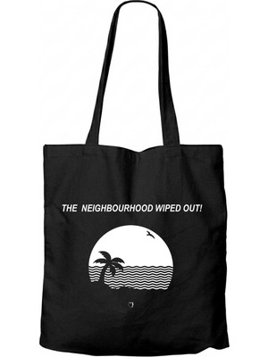 Z zepplin The Neighbourhood Wiped Out Siyah Fermuarlı Bez Çanta Gabardin