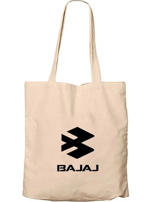 Z zepplin Bajaj Black Logo Krem Fermuarlı Bez Çanta Gabardin