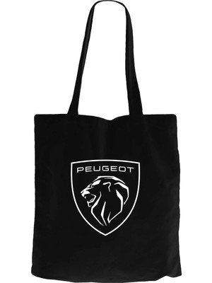 Z zepplin Peugeot Logo Siyah Fermuarlı Bez Çanta Gabardin