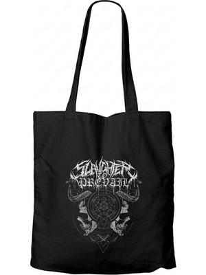 Z zepplin Slaughter To Prevail Sigil Of The Abyss Siyah Fermuarlı Bez Çanta Gabardin