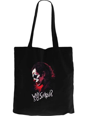Z zepplin Joker Siyah Fermuarlı Bez Çanta Gabardin