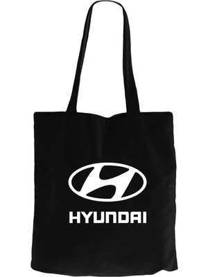 Z zepplin Hyundai White Logo Siyah Fermuarlı Bez Çanta Gabardin