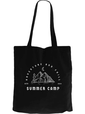 Z zepplin Summer Camp Siyah Fermuarlı Bez Çanta Gabardin