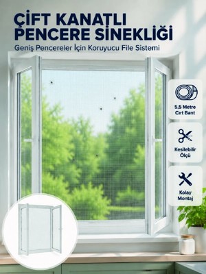 Str Store Çift Kanatlı Pencere Filesi Cırt Bantlı Sineklik Kolay Takılır