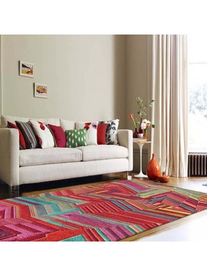 Aubrees Desenli Kadife Pamuk Tabanlı Yıkanabilen Kaydırmaz Antibakteriyel Salon Halısı 100X150