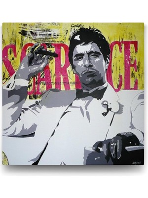 Al Pacino - Scarface Vintage Tablosu - 80X80CM