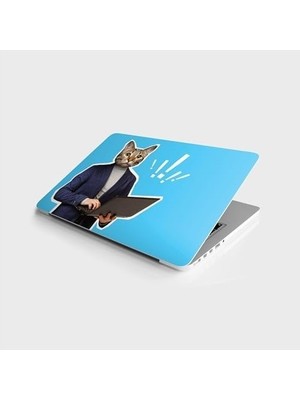 SBN - Store Prime Laptop Bilgisayar Notebook Pc Kaplama Etiketi Kedi Yüzü Adam