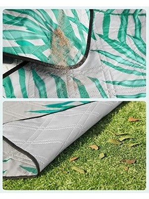 SBN - Store Prime Piknik Örtüsü, 200 x 200 Cm, Büyük, Kamp Örtüsü, Park, Bahçe, Plaj Için, Su Geçirmez, Makinede Yıkanabilir, Katlanabilir, Gri Tropik Eğrelti Otl