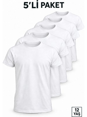 Sanal Bayim Sublimasyon Polyester Tişört 12 Yaş 5li Paket