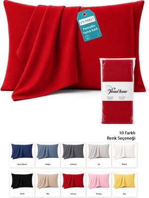Vionel Home Pamuklu 2'li Yastık Kılıfı 50X70 cm – 10 Farklı Renk Seçeneği - Kırmızı