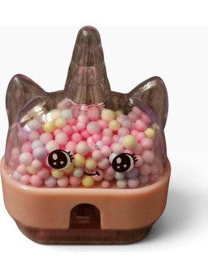 Str Store Mikro Unicorn Kalemtıraş, Renkli Boncuklu, Pembe, MK-4030