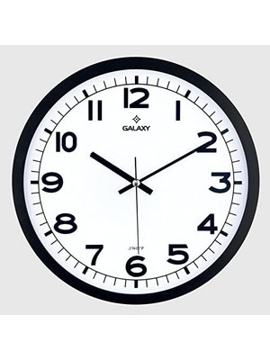 SBN - Store Galaxy Duvar Saati, Siyah Sessiz Akar Makine, Mineral Cam, Abs Çerçeve, 286MM Çap, Ofis ve Ev Için