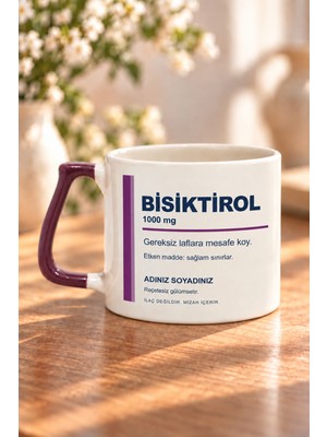 Mor Mürekkep Bisiktirol Isimli Mizah Tasarımlı Lila Kulplu Prime Kupa