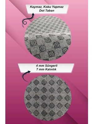 Viva Home Makinede Yıkanabilen Kaymaz Taban Yuvarlak Mutfak Halısı AR903, Siyah-Daire, 120 x 120