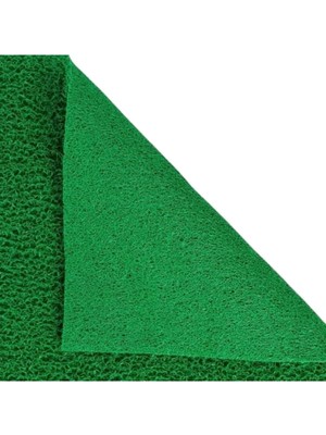 Kaymaz Taban Halı Kıvırcık Paspas 14 mm Kırmızı Su Emici Iş Yeri Apartman Kaymaz Kıvırcık Paspas YESIL-100 x 300