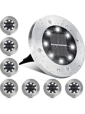 Mr 8 Ledli Solar Güneş Enerjili Beyaz Işık Su Geçirmez Bahçe Dekor Aydınlatma Lambası Bahçe Lambaları, Paslanmaz Çelik, Solar Lambalar, Su Geçirmez, Dış Mekan, Bahçe, Teras, Çim, Avlu, Yürüme Yolu (8)