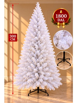Eng Parti Dünyası Yılbaşı Çam Ağacı 300CM 1800 Dal Demir Ayaklı