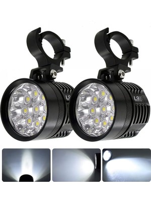 Ultra Power Lightning Usa Motosiklet Sis Farı 2 Adet 9 LED Off Road Spot Sel Kombo Delici Taşkın Çalışma Lambası Yardımcı Sürüş Işık Barları