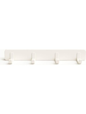SBN - Store Yapışkanlı Duvar Askılığı 26 cm – 4 Kancalı, Delmeden Montajlı Plastik Askı, Banyo, Mutfak ve Kapı Arkası Kullanım Için