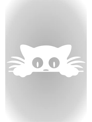 Die Grup 15 x 6,5 cm Bagajdan Bakan Kedi Oto Sticker Araba Cam Sticker Beyaz
