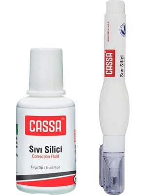 Sıvı Silici Daksil ve Kalem Daksil 2 Adet Cassa Fırçalı Sıvı Düzeltici Daksil Yazı Düzeltici Okul Ofis Büro Fırça Uçlu