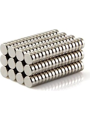 Dünya Magnet 25 Adet 8mm x 3mm Yuvarlak Güçlü Neodyum Mıknatıs Magnet