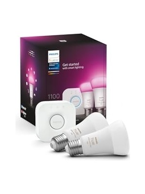 Die Grup Philips Huewca 9W E27 Renkli Akıllı Ampul 2'li Başlangıç Seti          [enerji Sınıfı F]