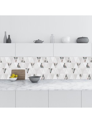 SBN - Store Mutfak Tezgah Arası Folyo Kaplama Folyosu Geometrik Çiçek Süsleme 60X200 cm