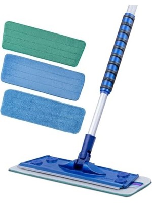 Die Grup Üçlü Mikrofiber Mop Seti, Teleskopik Sap ile Yüksek Yüzeyler Için