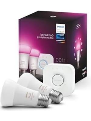 Die Grup Philips Huewca 9W E27 Renkli Akıllı Ampul 2'li Başlangıç Seti          [enerji Sınıfı F]