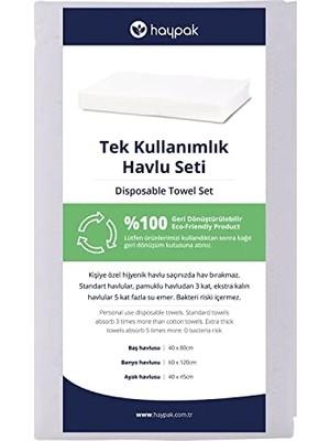 Die Grup Haypak Tek Kullanımlık 3'lü Havlu Seti S 12 Adet