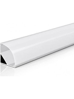 Die Grup DL1616 Köşe LED Profil 2 Metre 16X16 mm 45° Eloksallı Alüminyum Kavisli Opal Difüzörlü Sıva Üstü Şerit LED Kanalı          [enerji Sınıfı A]