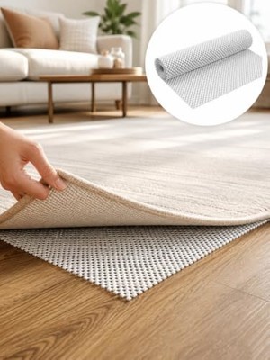 Die Grup Beylini Halı Kaydırmazı 45X125 cm Yıkanabilir Altı Kaydırmaz Halı Sabitleme Masa Örtüsü Çekmece Içi Araç Zemin, Beyaz, 45 x 125 cm