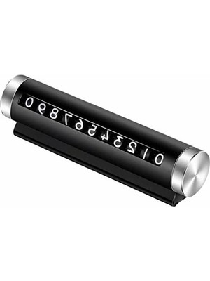 Die Grup 360 Derece Dönebilen Siyah Alüminyum Araç Içi Telefon Numaratörü, 10.5x2.8 cm