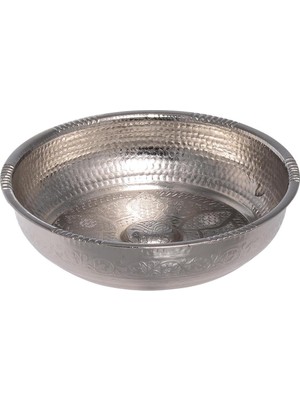 Hamam Tası, Zamak Metal, Geleneksel Banyo Aksesuarı (Beyaz)