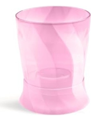 Die Grup Burgu Ayaklı Kristal Orkide Saksı 1,3 Litre Şeffaf Pembe Şeffaf Pembe