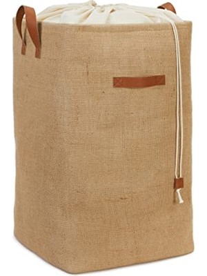 Die Grup Ocean Home Textile Ağzı Büzgülü Jüt Çamaşır Sepeti 36 x 36 x 57 cm