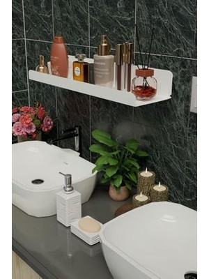 Die Grup 3m Ultra Güçlü Yapışkanlı Beyaz Çok Amaçlı Organizer Raf, Banyo Askısı ve Banyo Rafı MT95BD