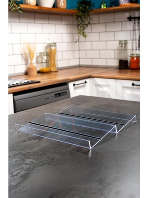 Mienda Home 2 Adet Kaydırmaz Pedli Şeffaf Stand Baharatlık Standı Çekmece Içi Düzenleyici Mh.ydk.plx2