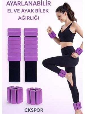 Die Grup Yeni Nesil Ayarlanabilir El ve Ayak Bilek Ağırlığı, 2 Adet, 500 Gr, Mor